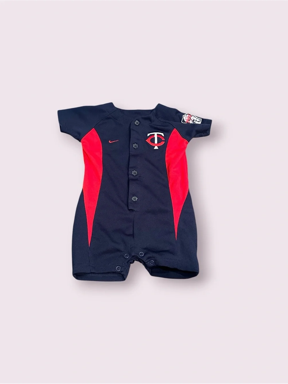 Nike MLB Minnesota Twins Baseball Button Romper - Navy & Red Size 18 Months